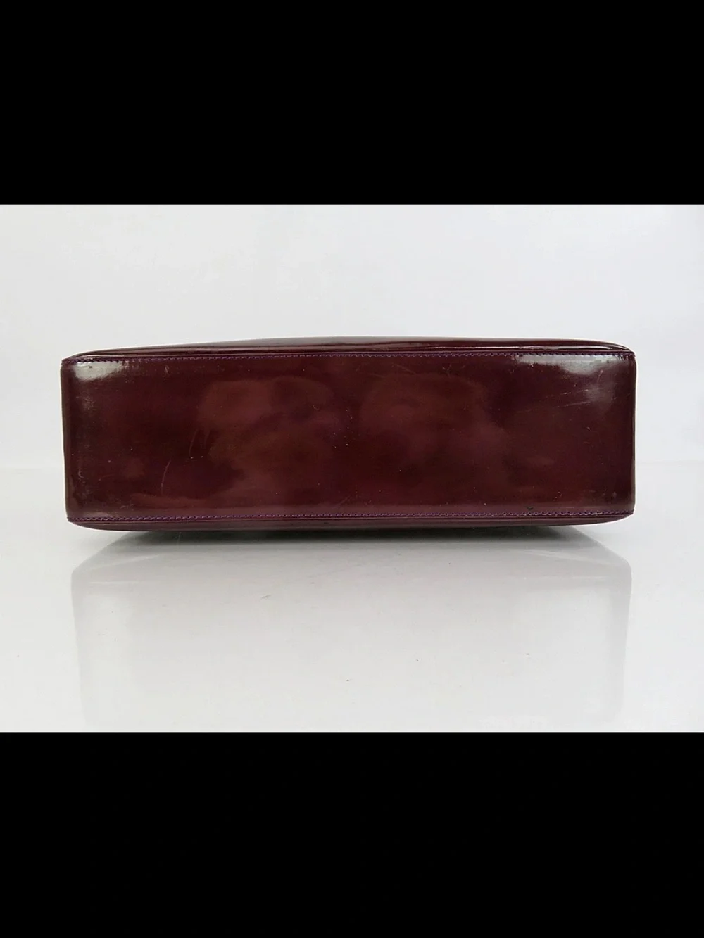 CHANEL Patent Leather Tote Bag in Deep Burgundy